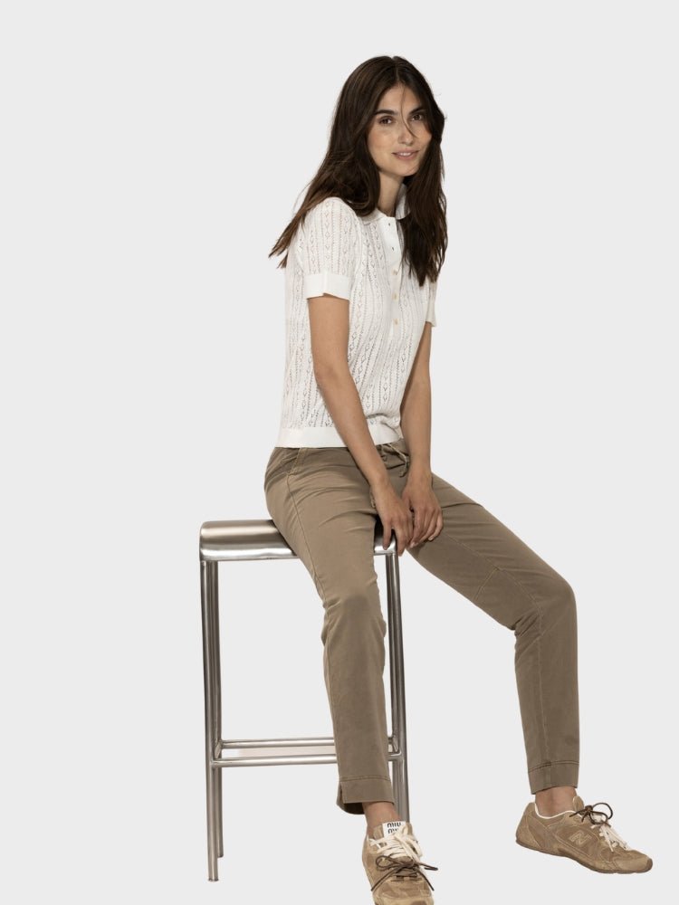 BLUE SPORTSWEAR Lina linen Polo Tee - Dame - White