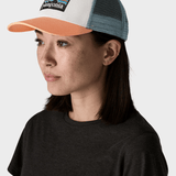 Patagonia P6 Logo LoPro Trucker Cap - Unisex - White w/Peach Sherbet