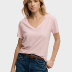 SUPERDRY Studios Slub Embroidered Tshirt - Dame - Pale Pink