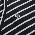 Studios Slub Embroidered T-shirt - Dame - Navy / Optic Stripe - Gumpel & Co