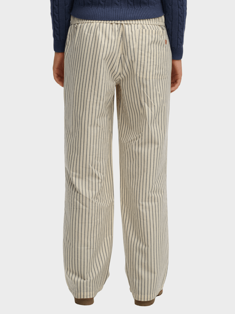 SUPERDRY Cotton Stripe Elastic Bukser - Dame - Lauren Navy Stripe