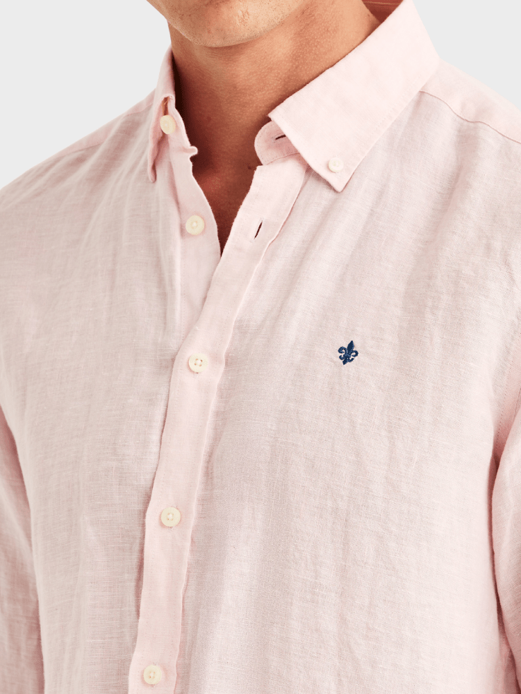 Morris Douglas Linen Shirt-Classic Fit - Lt Pink