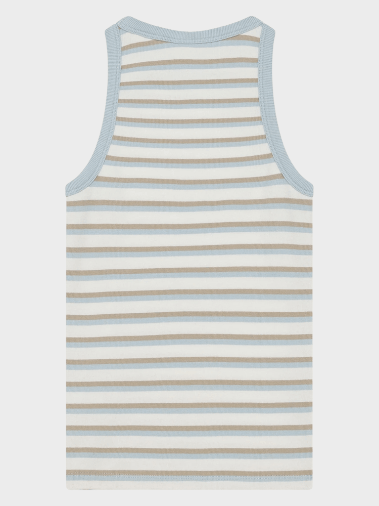 KNOWLEDGE COTTON APPAREL Racer Rib Top - Dame - Multi color stripe