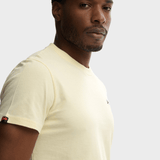 Organic Cotton Essential Logo Tshirt - Herre - Pastel Yellow/Navy - Gumpel & Co