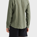 Morris Douglas Linen Shirt-Classic Fit - Olive