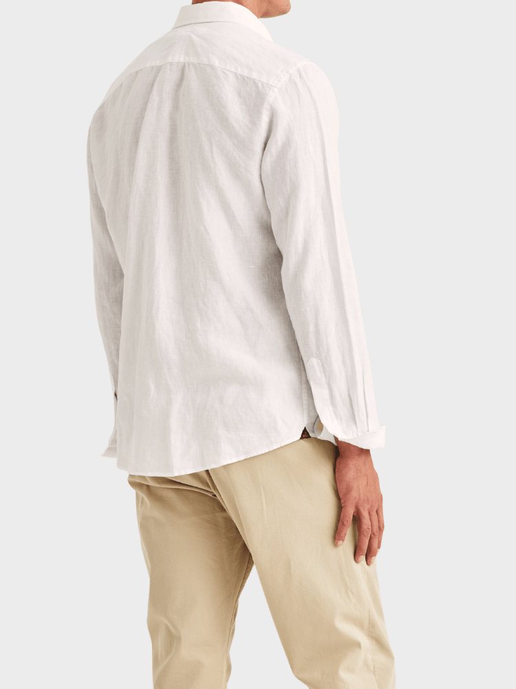 Morris Douglas Linen Shirt-Classic Fit - White
