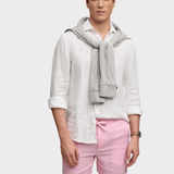 SUPERDRY Merchant Linen Shorts - Herre - Pink Chambray