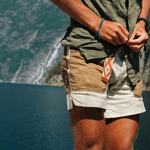 7 Inch Field Shorts - Herre - Off White / Tan - Gumpel & Co