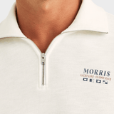 Morris Northcott Slub Half Zip - Off white