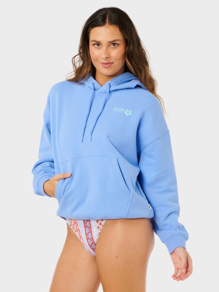 Rip Curl Surf Puff Heritage Hood P/P Hoodie - Dame - Cornflower Blue