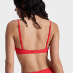Roxy Solid Essentials Wrap Bra Bikini Top - Dame - Hibiscus
