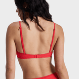 Roxy Solid Essentials Wrap Bra Bikini Top - Dame - Hibiscus