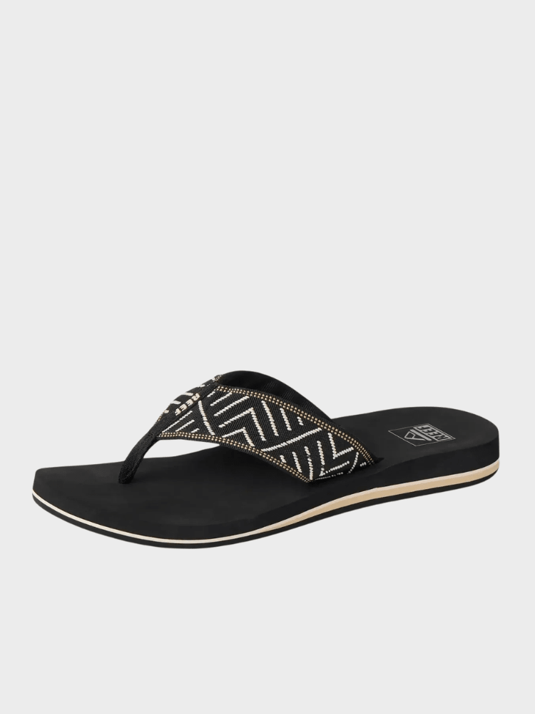 Reef Spring Woven Klipklapper - Dame - Black/Cream - Gumpel & Co