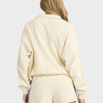 Billabong Classic Feels Half Zip Sweatshirt - Dame - White Cap
