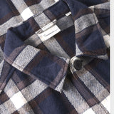Flannel check overshirt Skjorte - Herre - Navy