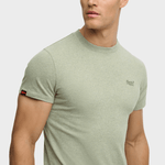 Organic Cotton Essential Logo Tshirt - Herre - Vintage Sage Green Marl - Gumpel & Co