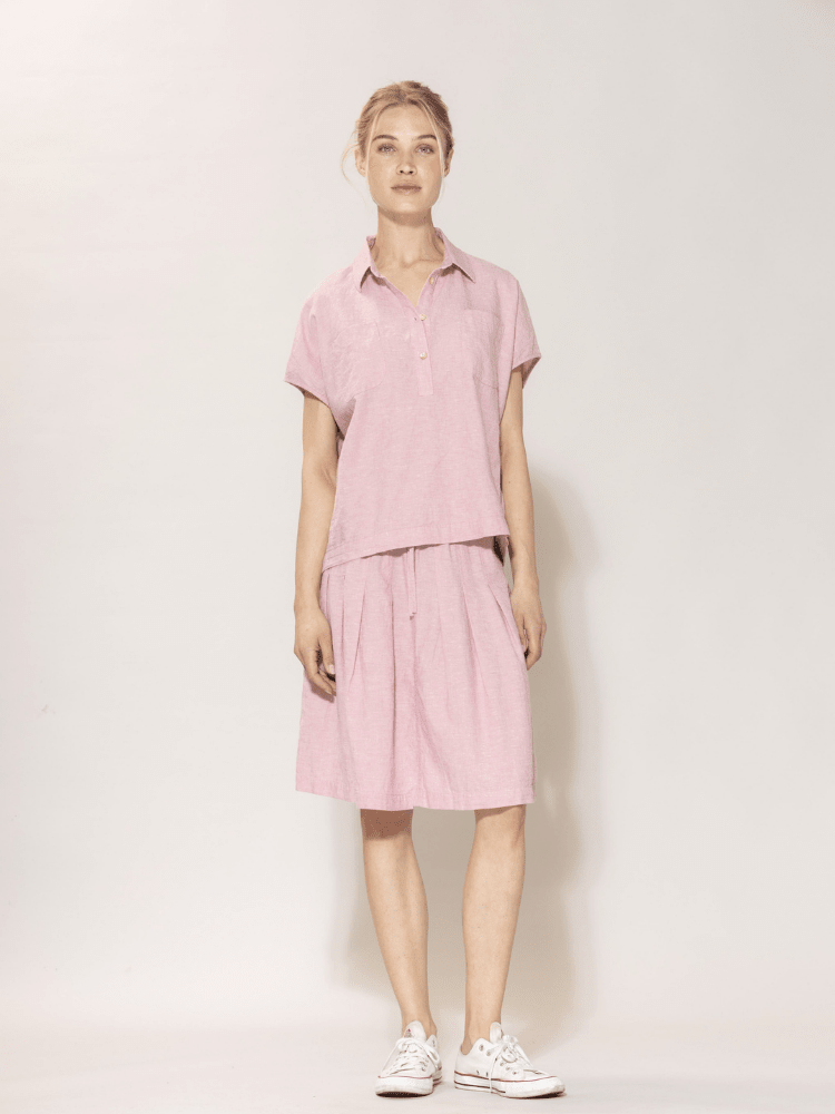 BLUE SPORTSWEAR Anemone linen Skirt - Dame - Soft Pink melange