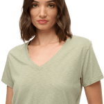 SUPERDRY Studios Slub Embroidered Tshirt - Dame - Dusty Sage