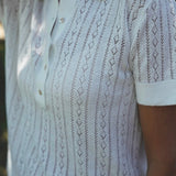 BLUE SPORTSWEAR Lina linen Polo Tee - Dame - White