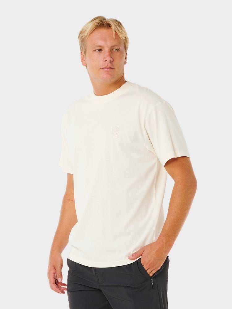 Rip Curl Search Embroidery T shirt - Herre - Bone