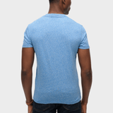 Organic Cotton Essential Logo Tshirt - Herre - Fresh Blue Grit - Gumpel & Co