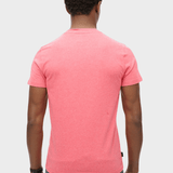 Organic Cotton Essential Logo Tshirt - Herre - Punch Pink Marl - Gumpel & Co