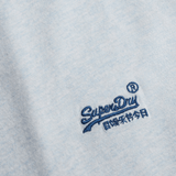 Organic Cotton Essential Logo Tshirt - Herre - Icy Blue Marl/Navy - Gumpel & Co