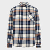 Dune regular checked flannel shirt Skjorte - Herre - Navy