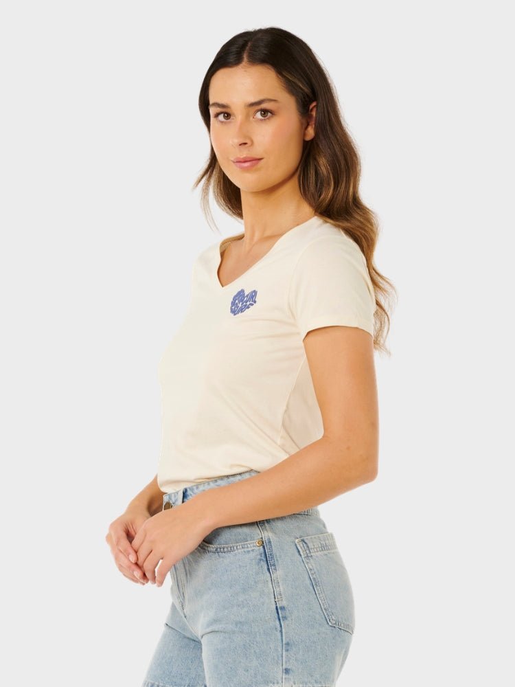 Rip Curl Rc Heart V Neck T shirt - Dame - Lily