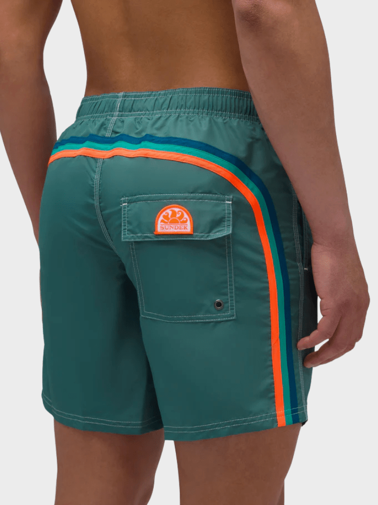 Sundek Iconic Stretch Waist Mid Length Badebukser - Herre - Camo Green 02