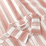 KNOWLEDGE COTTON APPAREL Stribet Skjorte m/korte ærmer - Herre - Red Stripe