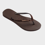 Slim Glitter II Klipklapper - Dame - Dark Brown - Gumpel & Co