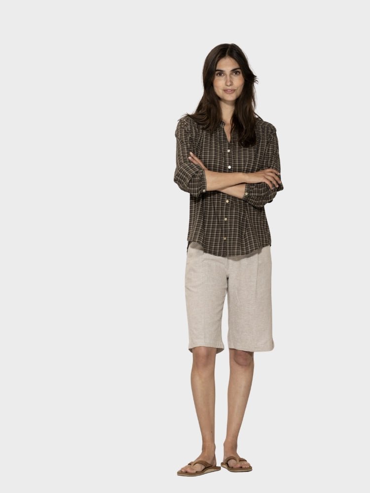 BLUE SPORTSWEAR Lisamarie linen Bermudas - Dame - Chalk-melange