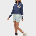SUPERDRY Cotton Stripe Elastic Shorts - Dame - Peppermint Chalk Stripe