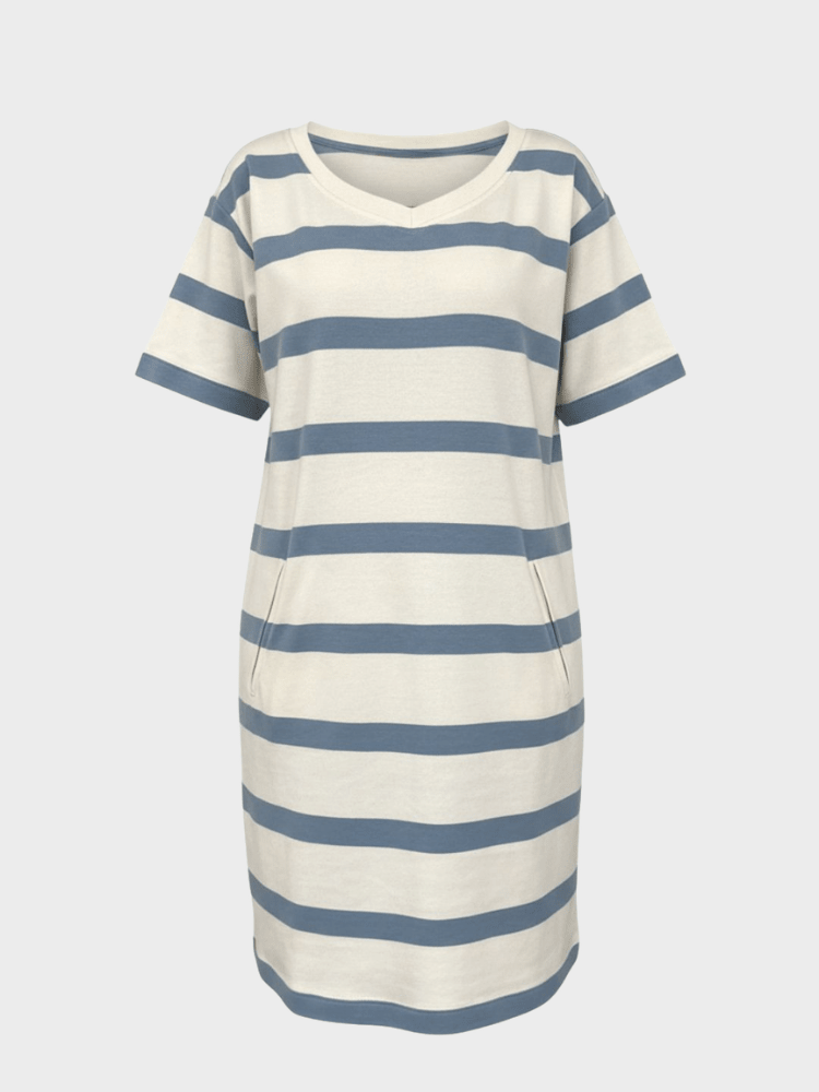 Jessica Dress - Dame - Ecru w/Dark Sky - Gumpel & Co