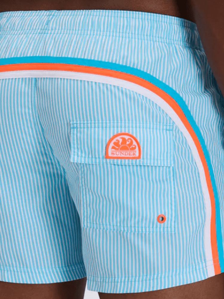 Sundek Juicy Stripe Short Length Badebukser - Herre - Lunar