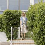 BLUE SPORTSWEAR Linea poplin Skirt - Dame - Chalk