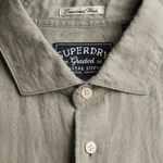 SUPERDRY Riviera Kortærmet Linen Skjorte - Herre - Bay Green