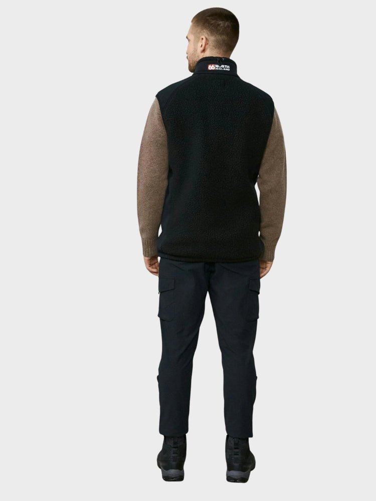 Tindur Shearling Vest Fleece - Herre - Black - Gumpel & Co