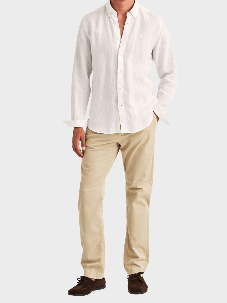Morris Douglas Linen Shirt-Classic Fit - White
