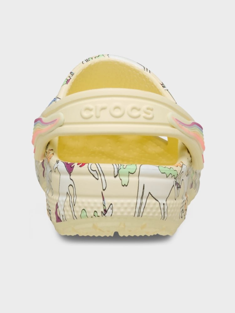 CROCS Classic Unicorn Graphic Clog Toddler Crocs - Børn - Yellow Light