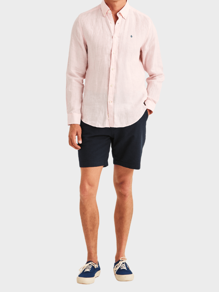 Morris Douglas Linen Shirt-Classic Fit - Lt Pink