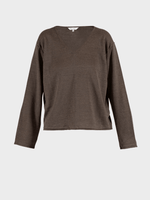 Lea Linen Blouse - Dame - Coffee