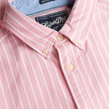 SUPERDRY Preppy Oxford Kortærmet Skjorte - Herre - Cali Coral/Optic Stripe