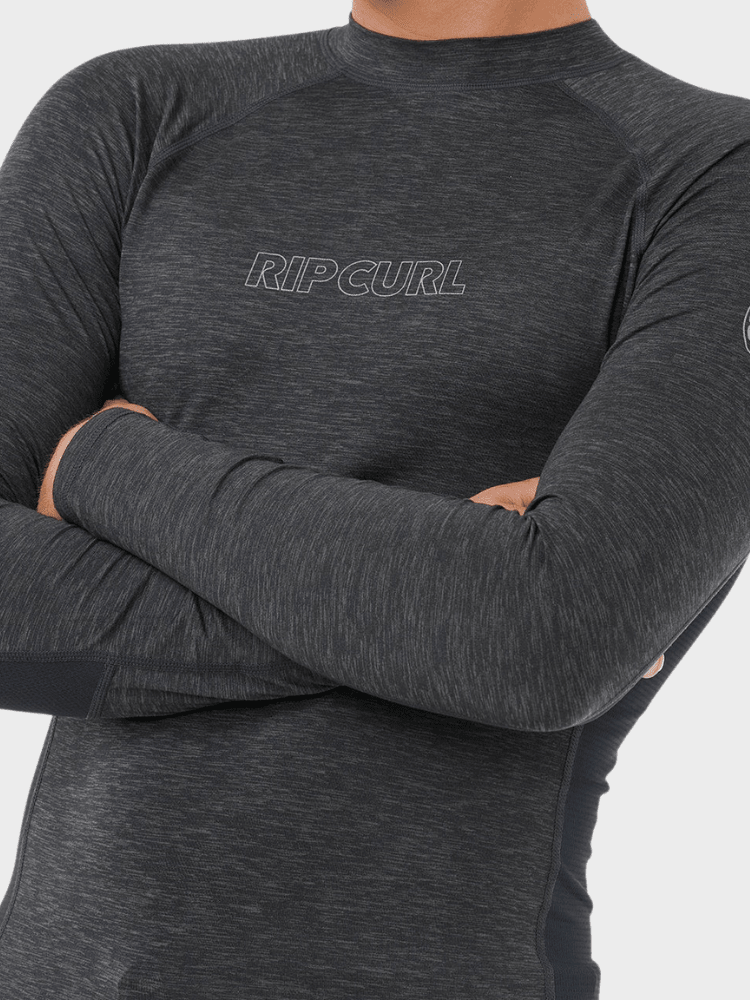 Rip Curl Dawn Patrol UPF Perf L/S UV trøjer - Herre - Black Marle