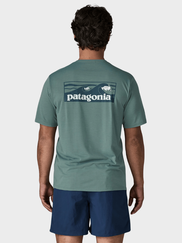 Patagonia Capilene Cool Daily Tech Tee - Boardshort Logo - Blue Sage