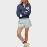 SUPERDRY Cotton Stripe Elastic Shorts - Dame - Peppermint Chalk Stripe