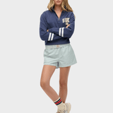 SUPERDRY Cotton Stripe Elastic Shorts - Dame - Peppermint Chalk Stripe