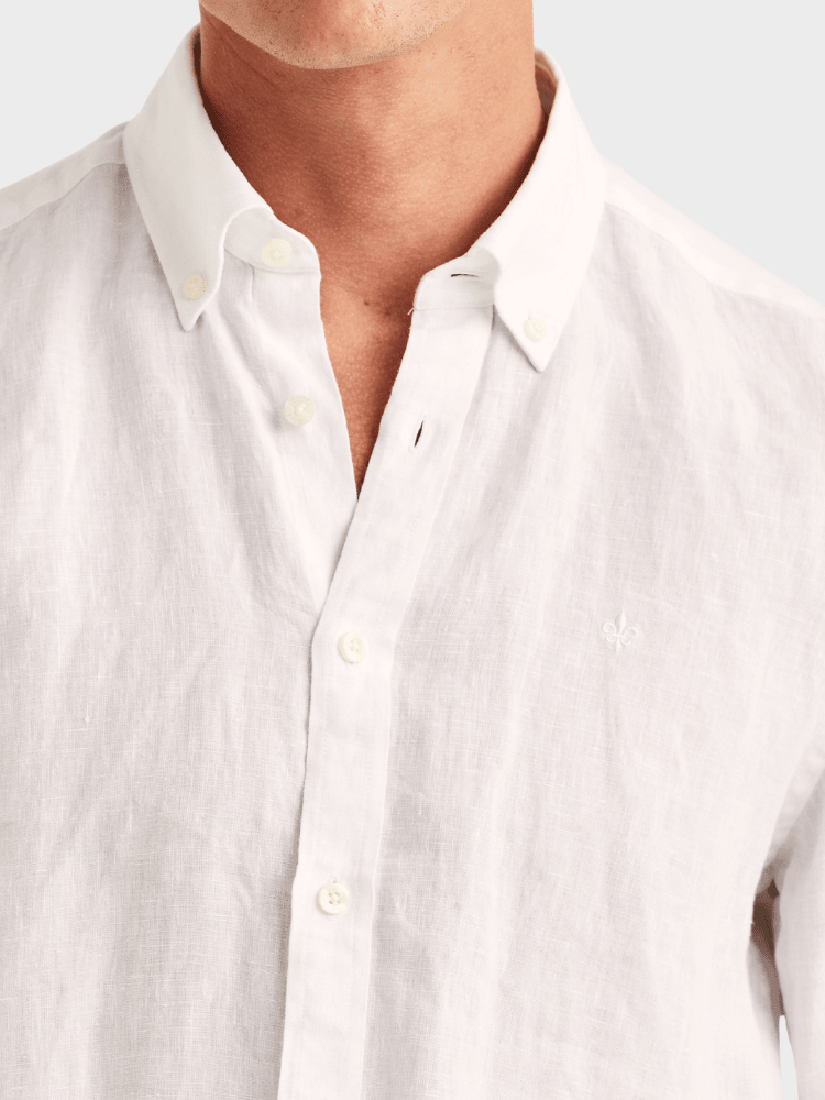 Morris Douglas Linen Shirt-Classic Fit - White