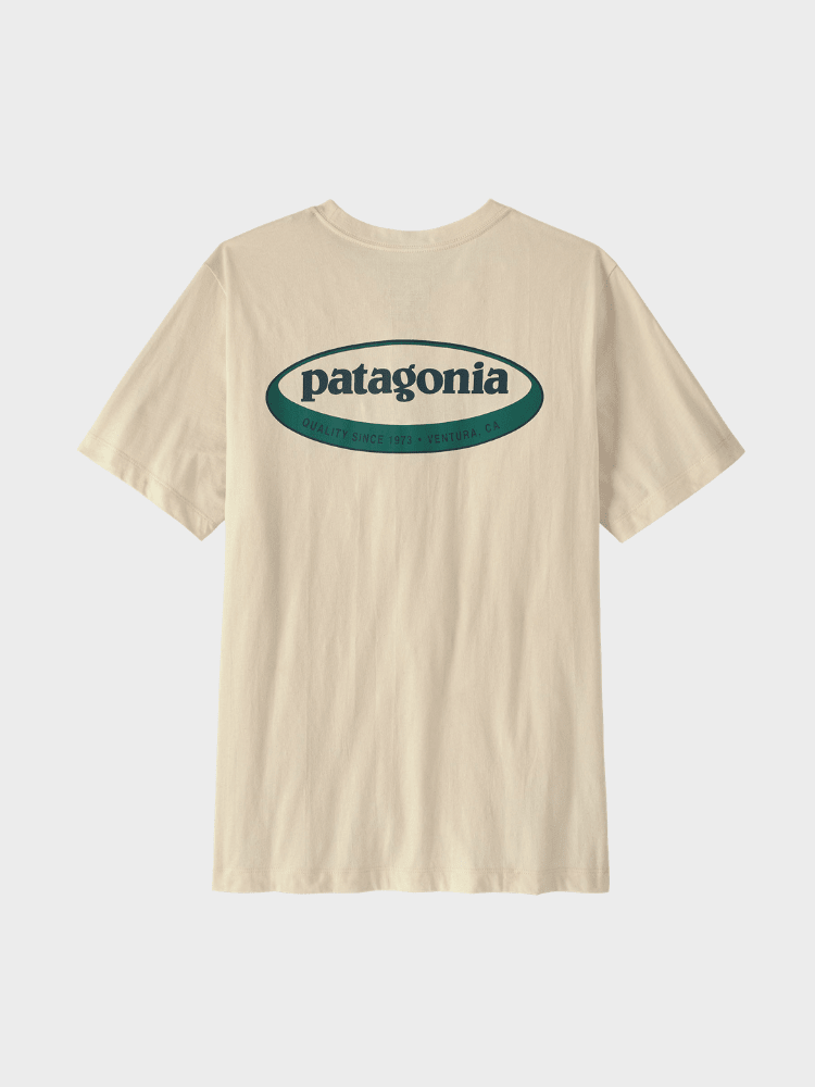 Patagonia 95 Oval Logo Tshirt - Herre - Undyed Natural